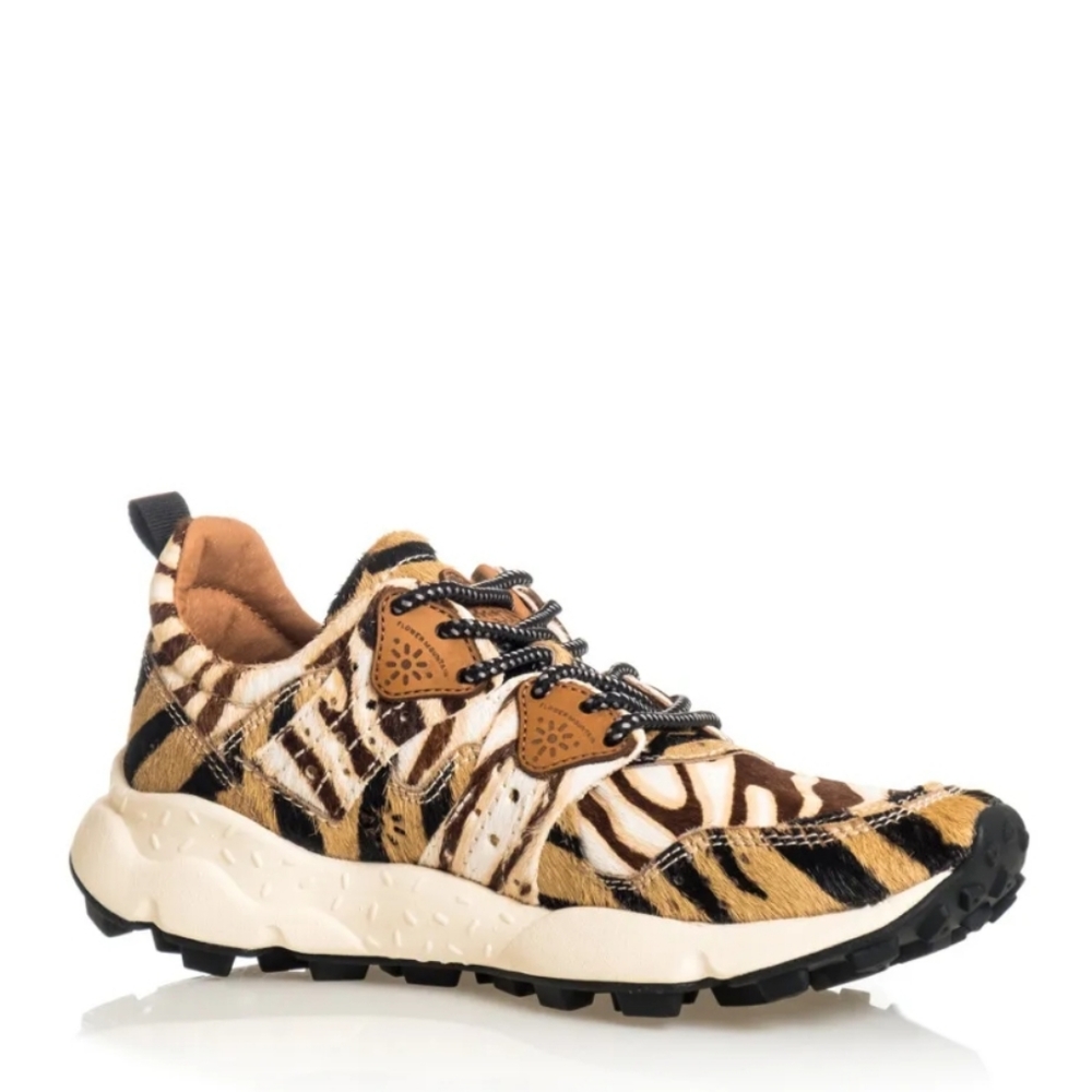 Flower Mountain Animal Print Sneakers- browns